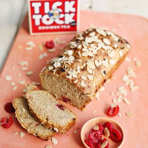 Recipe: rooibos, raspberry and coconut loaf